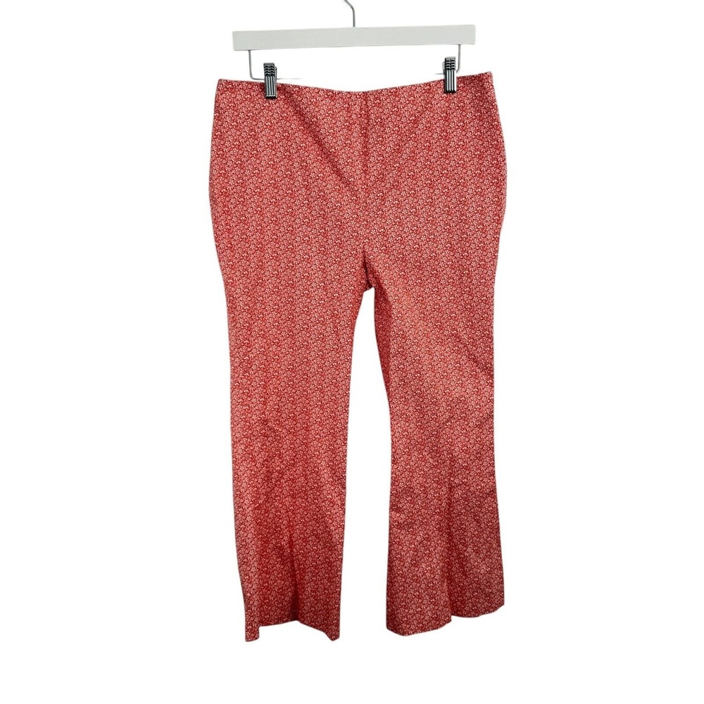 Piazza Sempione Audrey Pink Orange Floral Pants Preppy Office Womens 46 US 10 - Picture 2 of 7